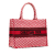 Christian Dior AB Dior Red Canvas Fabric DiorAmour Medium Embroidered Dots Book Tote Italy