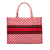 Christian Dior AB Dior Red Canvas Fabric DiorAmour Medium Embroidered Dots Book Tote Italy