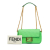 Fendi B Fendi Green Light Green Calf Leather Zucca Embossed Chain Midi Baguette Italy