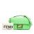 Fendi B Fendi Green Light Green Calf Leather Zucca Embossed Chain Midi Baguette Italy