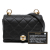 Chanel B Chanel Black Calf Leather Mini Quilted skin Pearl CC Accordion Flap Italy