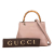 Gucci AB Gucci Pink Calf Leather Small skin Bamboo Shopper Satchel Italy