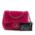 Chanel Pink Mini Square Classic Velvet Pearl Crush Single Flap Italy