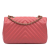 Chanel B Chanel Pink Lambskin Leather Leather Medium Chevron Lambskin Statement Flap France