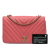 Chanel B Chanel Pink Lambskin Leather Leather Medium Chevron Lambskin Statement Flap France