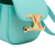 Celine B Celine Blue Turquoise Calf Leather Triomphe AirPods Case with Strap Italy