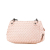 Bottega Veneta B Bottega Veneta Pink Light Pink Calf Leather Intrecciato Chain Flap Crossbody Italy