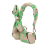 Fendi AB Fendi Brown Beige with Green Satin Fabric Nano Charm Baguette Italy