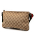 Gucci AB Gucci Brown Beige Canvas Fabric GG Web Crossbody Italy