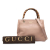 Gucci AB Gucci Pink Calf Leather Small skin Bamboo Shopper Satchel Italy