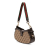 Gucci AB Gucci Brown Beige Coated Canvas Fabric Mini GG Supreme Moon Side Web Shoulder Bag Italy