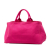Prada B Prada Pink Hot Pink Canvas Fabric Large Canapa Logo Satchel Italy