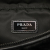 Prada AB Prada Black Nylon Fabric Saffiano Trimmed Impuntu Tessuto and Fur Double Buckle Belt Bag Italy