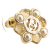 Chanel AB Chanel Gold Gold Plated Metal CC Resin and Faux Pearl Push Back Earrings France