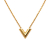 Louis Vuitton AB Louis Vuitton Gold Gold Plated Metal Essential V Necklace Italy