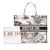 Christian Dior Book Tote Large Embroidery Canvas Handbag White
