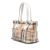 Burberry B Burberry Brown Beige with White Coated Canvas Fabric House Check Hearts Gracie Tote Italy