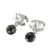 Chanel AB Chanel Silver with Black Silver Plated Metal CC Bead Drop Push Back Earrings France