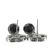 Chanel AB Chanel Silver with Black Silver Plated Metal CC Bead Drop Push Back Earrings France