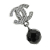Chanel AB Chanel Silver with Black Silver Plated Metal CC Bead Drop Push Back Earrings France