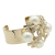 Chanel B Chanel Gold Gold Plated Metal CC Faux Pearl Clover Cuff Bracelet Italy