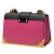 Prada B Prada Pink with Black Calf Leather Saffiano Trimmed City Cahier Crossbody Italy