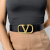 Valentino VLOGO Calfskin Leather Reversible Wide Belt 95/38 Black