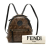 Fendi B Fendi Brown Coated Canvas Fabric Zucca FF 1974 Backpack Italy