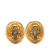 Chanel B Chanel Gold Gold Plated Metal CC Oval Clip On Earrings France
