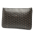 Goyard AB Goyard Black Coated Canvas Fabric Goyardine Senat MM France