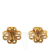 Chanel B Chanel Gold Gold Plated Metal CC Flower Clip On Earrings France