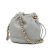 Chanel AB Chanel Gray Calf Leather CC Quilted skin Resin Bi-Color Chain Bucket Bag Italy