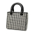 Christian Dior B Dior Black with White Calf Leather Medium skin Woven Houndstooth Lady Dior Italy