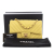 Chanel Yellow Lambskin Leather Leather Mini Rectangular Classic Chevron Lambskin Single Flap France