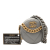Chanel AB Chanel Gray Lambskin Leather Leather Lambskin 19 Round Clutch with Chain Italy
