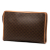 Celine B Celine Brown Coated Canvas Fabric Macadam Clutch Italy