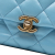 Chanel AB Chanel Blue Light Blue Lambskin Leather Leather Mini Quilted Lambskin Lacquered Chain Flap Italy