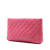 Chanel B Chanel Pink Lambskin Leather Leather Quilted Lambskin Kiss Lock Clutch France