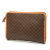 Celine B Celine Brown Coated Canvas Fabric Macadam Clutch Italy