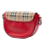 Burberry B Burberry Red Patent Leather Leather and Haymarket Check Coated Canvas Maydown Crossbody Italy