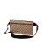 Gucci AB Gucci Brown Beige Canvas Fabric GG Double Pocket Belt Bag Italy