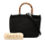 Gucci B Gucci Black Nylon Fabric Bamboo Satchel Italy