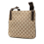 Gucci AB Gucci Brown Beige Canvas Fabric GG Crossbody Italy