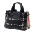 Burberry B Burberry Black with Brown Light Brown Calf Leather Baby Banner Studded and House Check Tote Italy
