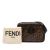 Fendi AB Fendi Brown Coated Canvas Fabric Glazed Vitello Century FF 1974 Camera Bag Italy