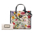 Gucci AB Gucci White with Blue Navy Canvas Fabric Medium Flora Satchel Italy