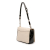 Ferragamo B Ferragamo White Ivory with Black Calf Leather Double Gancini Shoulder Bag Italy