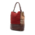 Burberry B Burberry Red Nubuck Leather Leather Nubuck and House Check Canvas Beckett Bucket Bag Italy