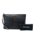 Saint Laurent AB Saint Laurent Black Calf Leather Quilted Chevron Monogram Document Holder Italy