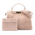 Fendi B Fendi Pink Shearling Natural Material Large Peekaboo ISeeU Satchel Italy